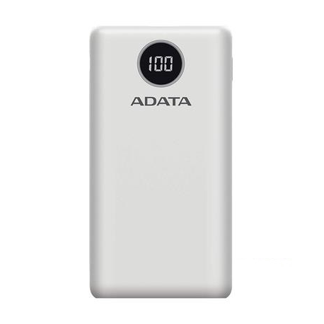 ADATA Power bank P20000QCD 20000 mAh, Li-Polymer, White