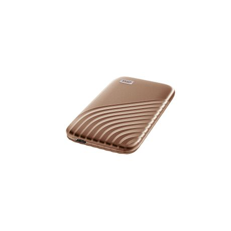 WD My Passport WDBAGF0020BGD - Solid state drive - encrypted - 2 TB - external (portable) - USB 3.2 Gen 2 (USB-C connector) - 256-bit AES - gold - 0