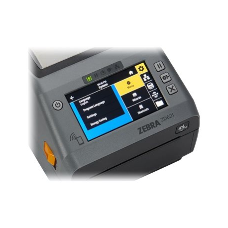 Zebra ZD621d - Label printer - direct thermal - Roll (10.8cm) - 300 dpi - up to 152 mm / sec - USB 2.0, LAN, serial, USB host, NFC, Wi-Fi(ac), Bluetooth 4.1, Bluetooth LE - cutter - grey - 1