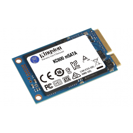 Kingston KC600 - Solid state drive - encrypted - 512 GB - internal - mSATA - SATA 6Gb/s - 256-bit AES - Self-Encrypting Drive (SED), TCG Opal Encryption - 1