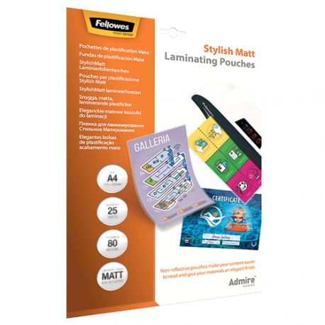 Fellowes Admire Stylish Matt - 80 micron - 25-pack - A4 (210 x 297 mm) lamination film - 1