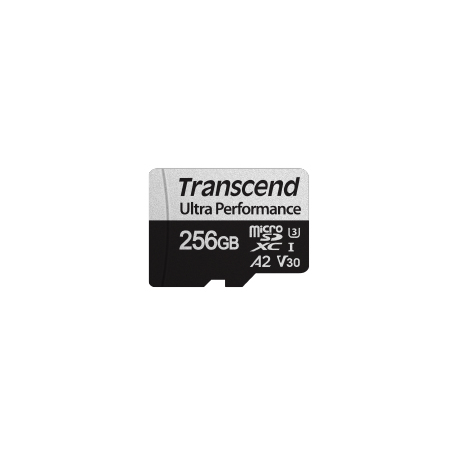 Transcend 340S - Flash memory card - 256 GB - A2  /  Video Class V30  /  UHS-I U3  /  Class10 - microSDXC - 2