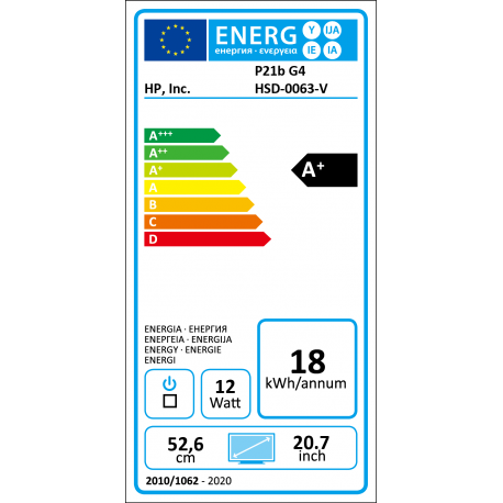HP P21b G4 - P-Series - LED monitor - 20.7" - 1920 x 1080 Full HD (1080p) @ 60 Hz - TN - 250 cd / m² - 600:1 - 5 ms - HDMI, VGA - speakers - black head - 3
