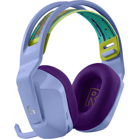 Logitech G G733 LIGHTSPEED Wireless RGB Gaming Headset - Headset - full size - 2.4 GHz - wireless - lilac - 6