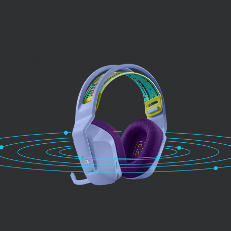 Logitech G G733 LIGHTSPEED Wireless RGB Gaming Headset - Headset - full size - 2.4 GHz - wireless - lilac - 13