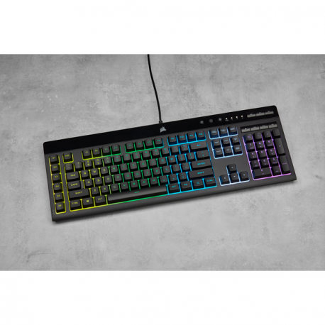 Corsair K55 RGB PRO Gaming Keyboard, RGB LED light, NA, Wired, Black