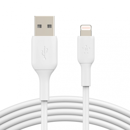 Belkin BOOST CHARGE - Lightning cable - Lightning (M) to USB (M) - 1 m - white - for Apple 10.5-inch iPad Pro; 12.9-inch iPad Pro (2nd generation); iPhone 11, 11 Pro, 11 Pro Max, 8, XR, XS, XS Max - 0