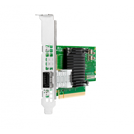 HPE InfiniBand HDR100 MCX653105A-ECAT - Network adapter - PCIe 4.0 x16 low profile - 100Gb Ethernet / 100Gb Infiniband QSFP28 x 1 - for Nimble Storage dHCI Medium Solution with HPE ProLiant DL325 Gen10; ProLiant DL325 Gen10 - 2