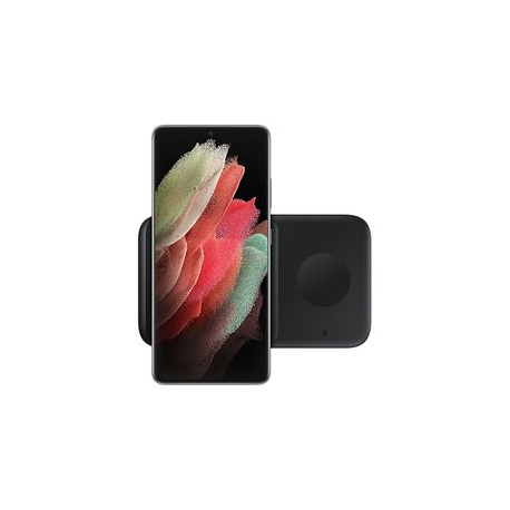 Samsung EP-P4300 - Duo wireless charging pad + AC power adapter - 1.67 A - Fast Charge - on cable: USB-C - black - 1