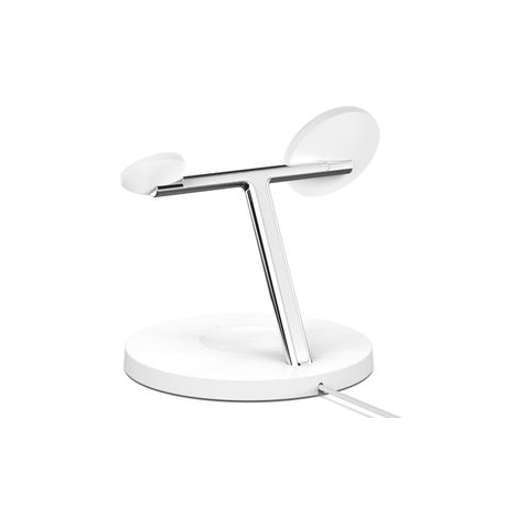 Belkin BOOST CHARGE PRO MagSafe 3-in-1 - Wireless charging stand - 15 Watt - white - for Apple AirPods (2nd Generation); AirPods Pro; iPhone 12, 12 mini, 12 Pro, 12 Pro Max; Watch - 2