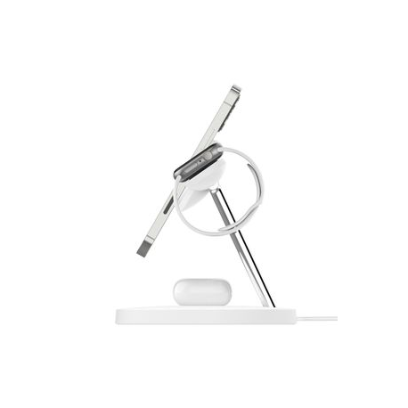 Belkin BOOST CHARGE PRO MagSafe 3-in-1 - Wireless charging stand - 15 Watt - white - for Apple AirPods (2nd Generation); AirPods Pro; iPhone 12, 12 mini, 12 Pro, 12 Pro Max; Watch - 4