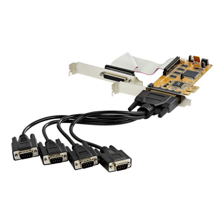 StarTech.com 8-Port PCI Express RS232 Serial Adapter Card, PCIe RS232 Serial Card, 16C1050 UART, Low Profile Serial DB9 Controller/Expansion Card, 15kV ESD Protection, Windows/Linux - Full Profile Bracket Incl (PEX8S1050LP) - Serial adapter - PCIe low profile - RS-232 x 8 - yellow - TAA Compliant - 2