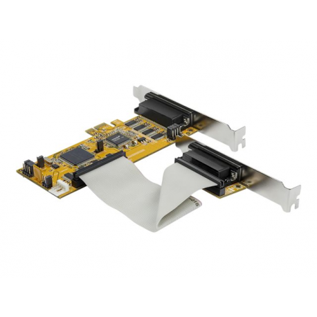 StarTech.com 8-Port PCI Express RS232 Serial Adapter Card, PCIe RS232 Serial Card, 16C1050 UART, Low Profile Serial DB9 Controller/Expansion Card, 15kV ESD Protection, Windows/Linux - Full Profile Bracket Incl (PEX8S1050LP) - Serial adapter - PCIe low profile - RS-232 x 8 - yellow - TAA Compliant - 5