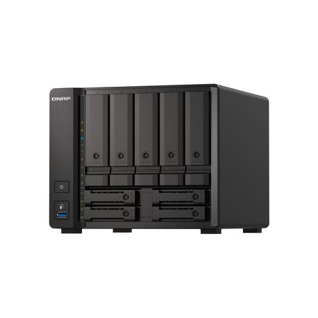QNAP TS-H973AX-32G - NAS server - 9 bays - SATA 6Gb/s - RAID 0, 1, 5, 6, 10, 50, JBOD, 60, RAID TP - RAM 32 GB - 2.5 Gigabit Ethernet / 10 Gigabit Ethernet - iSCSI - 0