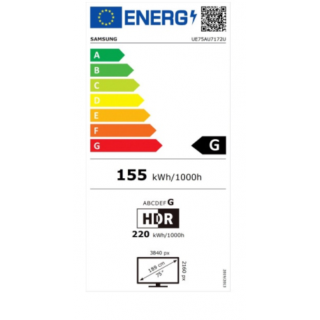 SAMSUNG TV 75inch UHD 4K UE75AU7172