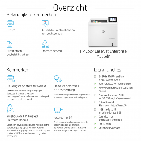 HP Color LaserJet Enterprise M555dn A4 color laser USB 38ppm (ML)