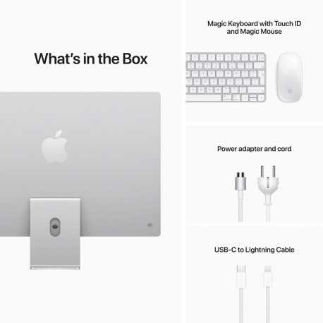 iMac 24” 4.5K Retina, Apple M1 8C CPU, 8C GPU/8GB/256GB SSD/Silver/INT