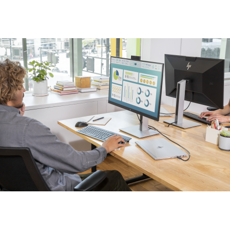HP E27d G4 Advanced Docking Monitor - LED monitor - 27" - 2560 x 1440 QHD @ 60 Hz - IPS - 300 cd/m² - 1000:1 - 5 ms - HDMI, DisplayPort, USB-C - black - 18