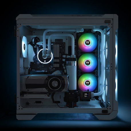 Thermaltake Pure Duo 14 ARGB Sync Radiator Fan - Case fan - 140 mm - black (pack of 2) - 7