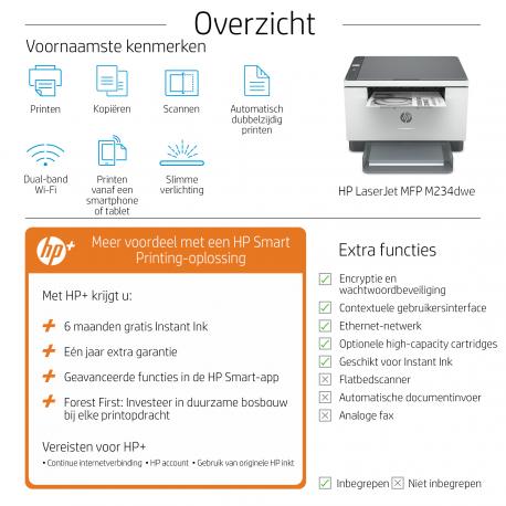 HP LaserJet MFP M234dwe A4 mono 29ppm USB WiFi