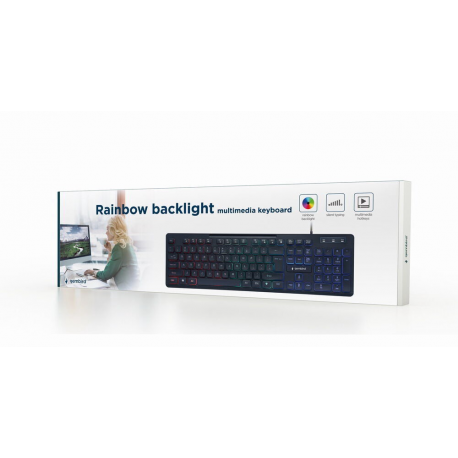 Gembird KB-UML-02 - Keyboard - backlit - USB - US - black - 2