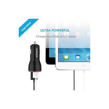 Anker PowerDrive 2 - Car power adapter - 24 Watt - 4.8 A - IQ - 2 output connectors (USB) - black - 4
