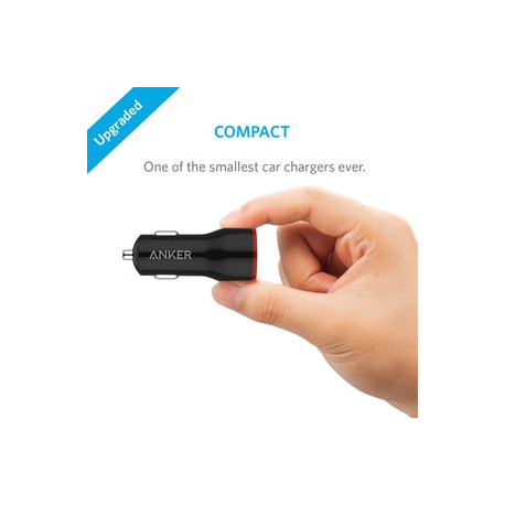 Anker PowerDrive 2 - Car power adapter - 24 Watt - 4.8 A - IQ - 2 output connectors (USB) - black - 7