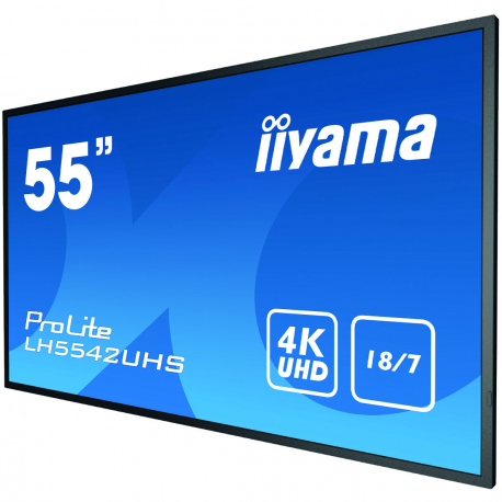 55" 3840x2160, 4K, IPS, Landscape and Portrait, Full Metal Housing, 500cd/m², Media Play USB Port, SDM-S PC-Slot, 18/7 Operation