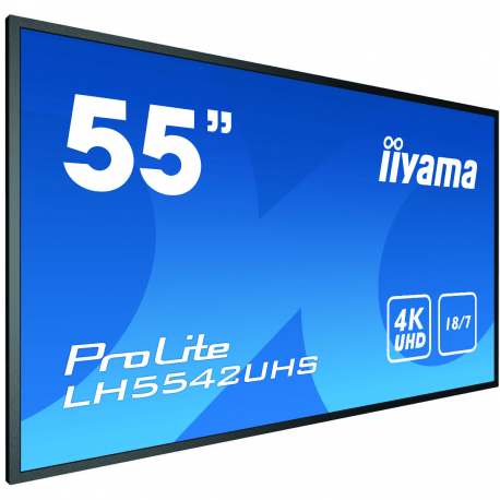 55" 3840x2160, 4K, IPS, Landscape and Portrait, Full Metal Housing, 500cd/m², Media Play USB Port, SDM-S PC-Slot, 18/7 Operation