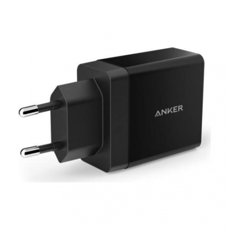 Anker PowerPort 2 - Power adapter - 24 Watt - 4.8 A - 2 output connectors (USB) - black - 2