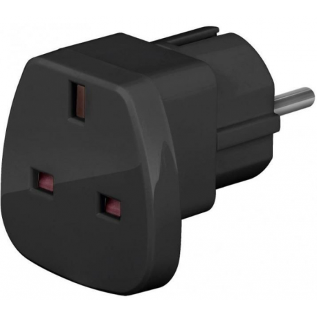 goobay - Power connector adaptor - CEE 7/7 (M) to BS 1363 (F) - 250 V - 13 A - black - 0