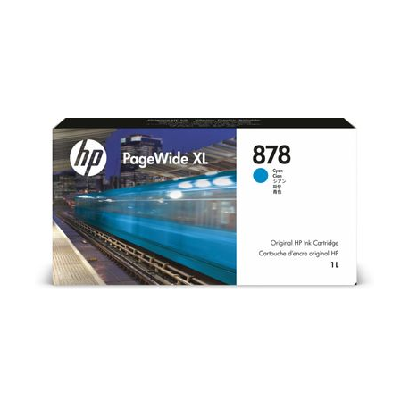 HP 878 - 1 L - cyan - original - PageWide XL - ink cartridge - for PageWide XL 8200 - 0