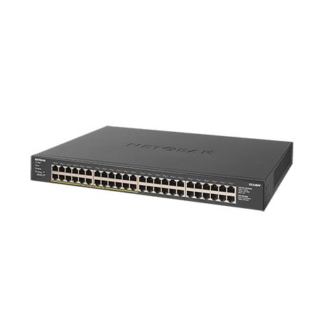 NETGEAR GS348PP - Switch - unmanaged - 48 x 10/100/1000 (24 PoE+) - desktop, rack-mountable - PoE+ (380 W) - 2