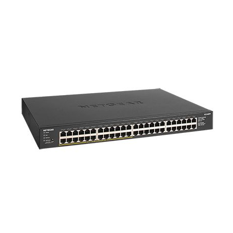 NETGEAR GS348PP - Switch - unmanaged - 48 x 10/100/1000 (24 PoE+) - desktop, rack-mountable - PoE+ (380 W) - 3