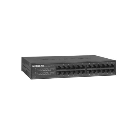 NETGEAR GS324v2 - Switch - unmanaged - 24 x 10/100/1000 - desktop, rack-mountable, wall-mountable - 2