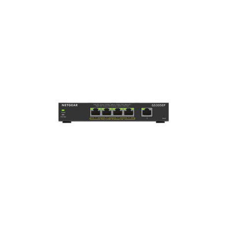 NETGEAR Plus GS305EP - Switch - smart - 5 x 10/100/1000 (4 PoE+) - desktop, wall-mountable - PoE+ (63 W) - 0