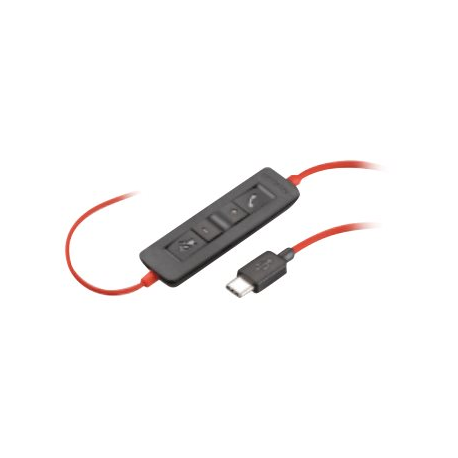 Poly - Headset cable - USB-C (M) to stereo mini jack (F) - for Blackwire C3210 USB-C, C3215 USB-C, C3220 USB-C, C3225 USB-C - 0