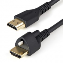 StarTech.com 1m (3ft) HDMI Cable with Locking Screw, 4K 60Hz HDR 10, High Speed HDMI 2.0 Monitor Cable with Locking Screw Connector for Secure Connection, HDMI Cable with Ethernet, M / M - Adjustable M3.0 Screw (HDMM1MLS) - Premium High Speed HDMI with Ethernet cable - HDMI male to HDMI male locking - 1 m - black - 4K60Hz (3840 x 2160) support