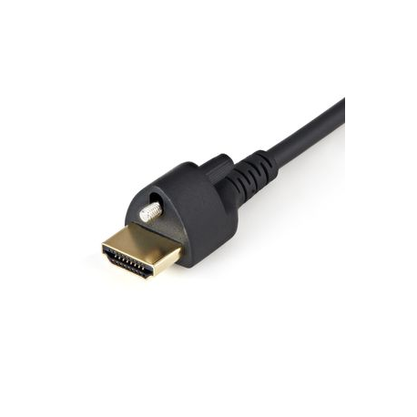 StarTech.com 1m (3ft) HDMI Cable with Locking Screw, 4K 60Hz HDR 10, High Speed HDMI 2.0 Monitor Cable with Locking Screw Connector for Secure Connection, HDMI Cable with Ethernet, M / M - Adjustable M3.0 Screw (HDMM1MLS) - Premium High Speed HDMI with Ethernet cable - HDMI male to HDMI male locking - 1 m - black - 4K60Hz (3840 x 2160) support - 2