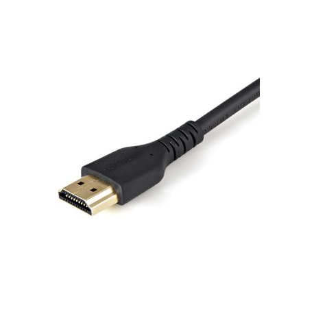 StarTech.com 2m (6ft) HDMI Cable with Locking Screw, 4K 60Hz HDR 10, High Speed HDMI 2.0 Monitor Cable with Locking Screw Connector for Secure Connection, HDMI Cable with Ethernet, M / M - Adjustable M3.0 Screw (HDMM2MLS) - Premium High Speed HDMI with Ethernet cable - HDMI male to HDMI male locking - 2 m - black - 4K60Hz (3840 x 2160) support - 3