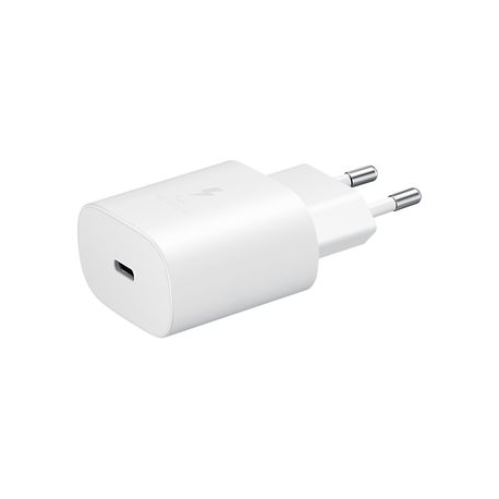 Samsung EP-TA800 - Power adapter - 25 Watt - 3 A - SFC (USB-C) - white - for Galaxy A20, A50, A70, A8s, M30, M40, Note10, S20, S20 5G, S20+ 5G, Z Flip, Z Flip 5G - 1