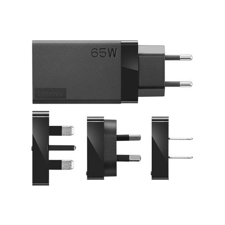 Lenovo 65W USB-C Travel Adapter - Power adapter - AC 100-240 V - 65 Watt - black - for ThinkBook 14 G4+ IAP; ThinkPad E14 Gen 4; E15 Gen 4; X1 Carbon Gen 10 - 1