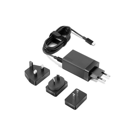 Lenovo 65W USB-C Travel Adapter - Power adapter - AC 100-240 V - 65 Watt - black - for ThinkBook 14 G4+ IAP; ThinkPad E14 Gen 4; E15 Gen 4; X1 Carbon Gen 10 - 2