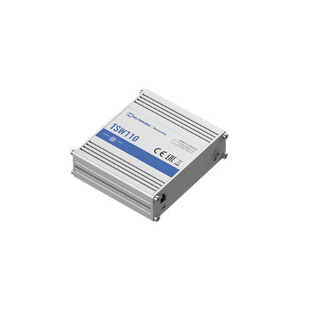 Teltonika TSW100 - Switch - unmanaged - 5 x 10/100/1000 - DIN rail mountable, surface-mountable - Passive PoE - DC power - 7
