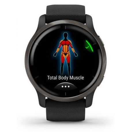 Garmin Venu 2 - 45 mm - black - sport watch with band - silicone - black - wrist size: 135-200 mm - display 1.3" - Bluetooth, Wi-Fi, ANT+ - 49 g - 3