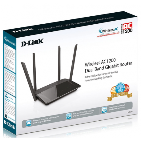 D-Link Router DIR-842 802.11ac, 300+867 Mbit/s, 10/100/1000 Mbit/s, Ethernet LAN (RJ-45) ports 4, Mesh Support No, MU-MiMO Yes, 