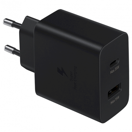 SAMSUNG Power Adapter Super Fast Charg. Duo USB-A 15W USB-C 35W without cable Black