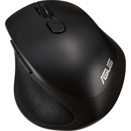 ASUS MW203 - Mouse - ergonomic - optical - 5 buttons - wireless - Bluetooth, 2.4 GHz - USB wireless receiver - black - 1