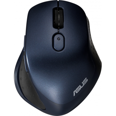 ASUS MW203 - Mouse - ergonomic - optical - 6 buttons - wireless - Bluetooth, 2.4 GHz - USB wireless receiver - blue - 0