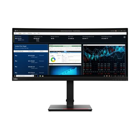 Lenovo ThinkVision P34w-20 - LED monitor - curved - 34.14" - 3440 x 1440 UWQHD - IPS - 300 cd / m² - 1000:1 - 4 ms - 2xHDMI, 2xDisplayPort, USB-C - raven black - 0